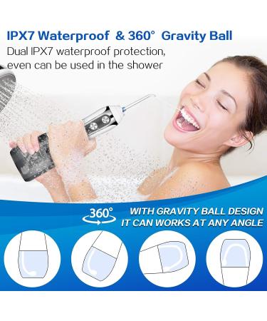 Binefia Water Flosser Cordless | 5 Modes, 360 Rotation, IPX7 Waterproof | 6 Jet Tips, 300ML Tank | USB Rechargeable Teeth Cleaner for Home/Travel - Buy Online on GoSupps.com
