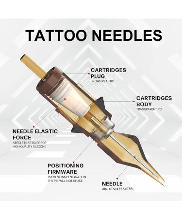 50pcs Assorted Tattoo Cartridge Needles - Curved/Round Magnum Shader - 7RM 9RM 11RM 13RM 15RM - Disposable & Soft Edge - #10 Bugpin RM - EN02-50KIT-T - Buy Online on GoSupps.com