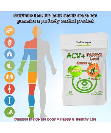 ACV Gummies & Papaya Leaf Extract Gummies - Premium Potent Apple Cider Vinegar Supplement - Iodine Infused & Vitamins B6 B12 Platelets Hair Skin & Heart Friendly (1 Regular) 50 Count (Pack of 1) 1 - Buy Online on GoSupps.com