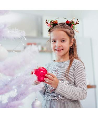 Amosfun Christmas Reindeer Headband Light Up Xmas Hair Hoop Antler Flower Xmas Party Headdress for Kids Adults Christmas Holiday Party Favors - Buy Online on GoSupps.com