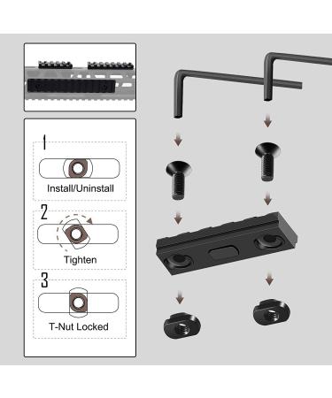 Bontok Picatinny Rail Set - Aluminum Picatinny Rails with T-Nuts, Screws & Allen Wrench - 3/5/7/9/11/13 Slot Options - Buy Online on GoSupps.com