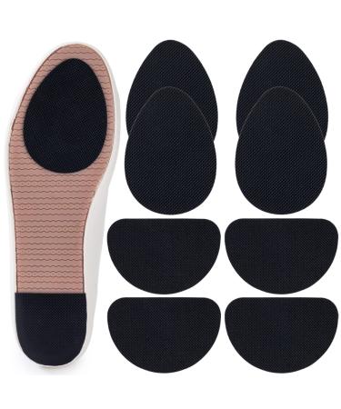 GADEBAO Non-Slip Shoes Pads, 8 Pcs Anti-Slip Shoe Grips on Bottom of Shoes, Thickened Silicone Self-Adhesive Sole Protector (Black-2 Shapes)