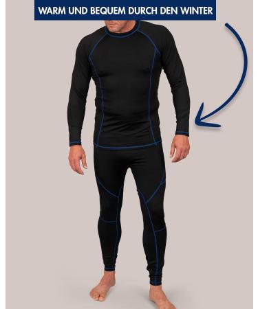 Basic Treasure Thermal Underwear Set for Men | Winter Ski Wear | Warm Thermal Shirt & Long Underpants | Functional XL Black & Blue - Buy Online on GoSupps.com