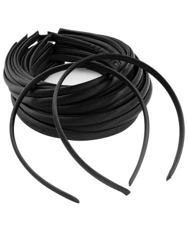 Duufin 30-Pack Satin Hairbands for Girls & Women - 1CM Black Headbands for Stylish Hairstyles - Buy Online on GoSupps.com