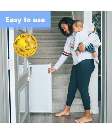 Papablic Retractable Baby Gate | Auto Lock Safety Gate for Baby & Pet | 34 Tall Extends to 54 Wide | Extra Wide Dog Gate for Indoor Outdoor Stairs | White - Buy Online on GoSupps.com