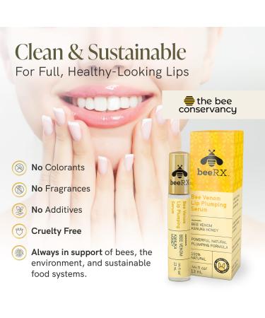 Bee Rx Lip Plumping Serum with Bee Venom & Kanuka Honey - Anti-Aging Lip Care & Moisturizer - Buy Online on GoSupps.com