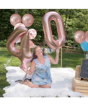 Rose Gold 40th Birthday Decorations Set - Digital Number 40 Balloons, Happy Birthday Balloons, Confetti Balloons - Ideal for Women's 40th Birthday Celebration - Buy Online on GoSupps.com