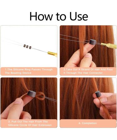 8 Pieces Hair Extension Loop Needle Threader Tool Hair Extension Loop Needle Wood Hair Extension Pulling Hook Tools for Micro Rings Nano beads Styling Accessories - Buy Online on GoSupps.com