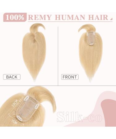 Silk-co Clip in Crown Hair Toppers For Thinning Hair Women Real Hair Topper With Fringe 150% Demsity Human Hair Extensions 18inch #24 Natural Blonde 18 Inch #24 Natural Blonde - Buy Online on GoSupps.com