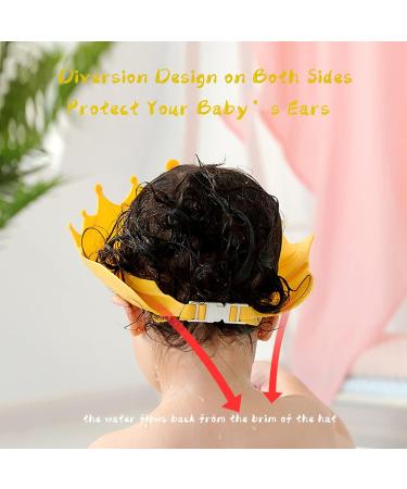 Adjustable Baby Shower Hood - Child Protection Shampoo Visor for Eyes Ears & Face - Yellow Camp - Buy Online on GoSupps.com