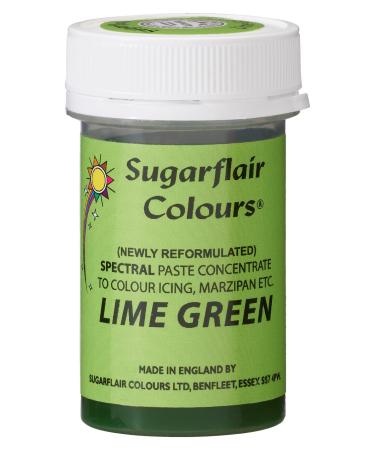 Sugarflair Spectral Lime Green Food Colouring Paste Highly Concentrated for Use with Sugar Pastes Buttercream Royal Icing or Cake Mix Vibrant Colour Dye - 25g