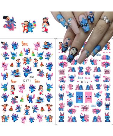 Cute Cartoon Nail Art Stickers - 4 Sheets 3D Self Adhesive Designer Decals for Women and Girls | Kawaii Design Supplies for DIY Manicure - Buy Online on GoSupps.com