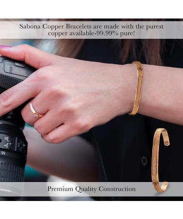 Sabona Large Pebbled Copper Magnetic Bracelet - 6.5 inches, Brown Wristband - Buy Online on GoSupps.com