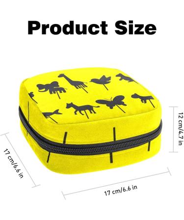 Animal Shadow Puppet Sanitary Napkin Storage Bag | First Period Pads Holder for Girls | Portable Tampons Case | Travel Makeup Bag for Women | Large Capacity Multicoloured 01 - Buy Online on GoSupps.com
