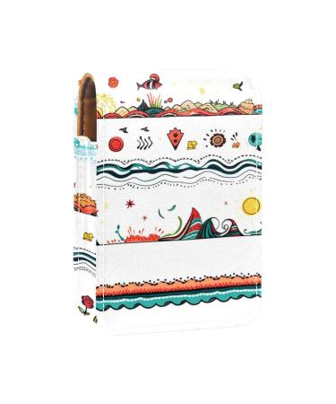Travel Lipstick Organizer Case Lipstick Case Portable Makeup Bag With Mirror Boho Style Fruit Stripes V162q9qlwv