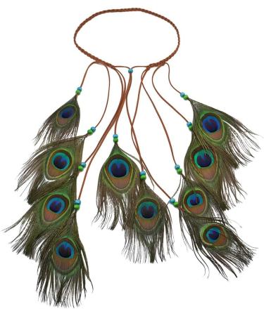 Repuhand Bohemian Peacock Feather Headdress | Women's Braid Hair Band | Unique Accessory for a Chic Look - Buy Online on GoSupps.com