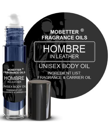 MOBETTER FRAGRANCE OILS Hombre In Leather Fragrance Body Oil for Unisex Hombre In Leather 0.33 Fl Oz (Pack of 1)