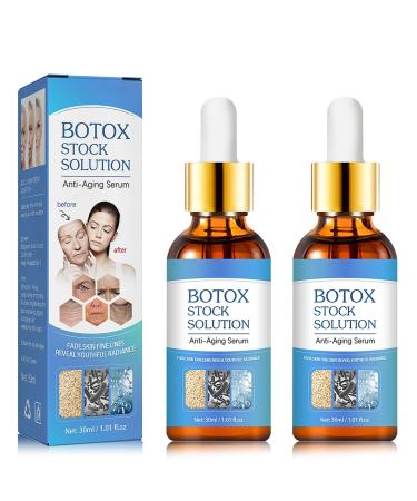 Botox Stock Solution Facial Serum Botox Face Serum for All Skin Types Vitamin C & Hyaluronic Acid Face Serum for Women Reduce Wrinkles & Fine Lines Plump Skin