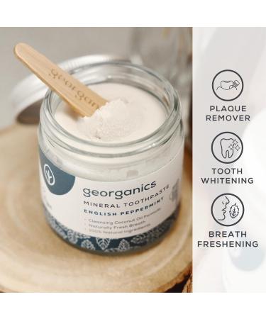 Georganics Organic Coconut Oil Toothpaste with Activated Charcoal - 60ml Remineralizing & Whitening Natural Formula - Buy Online on GoSupps.com