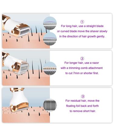 Smatise 4-in-1 Electric Razor for Women - Wet & Dry Cordless Hair Remover for Pubic Hair, Eyebrow, Nose, Face, Legs, Underarms - Portable Bikini Trimmer Rechargeable for Lady Shaving - Buy Online on GoSupps.com