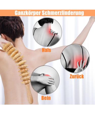 Beeryfun Maderotherapy Set - 2-Piece Wood Massage Device & Roller for Cellulite Relief - Natural Pain Relief for Neck Legs and Back - Buy Online on GoSupps.com