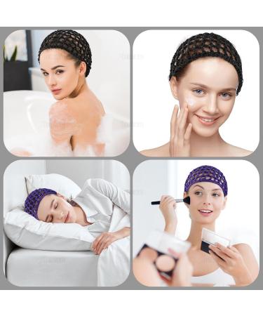 AUEAR Mesh Crochet Hair Net Thick Short Hair Net Snoods Cover Women Hairnet for Sleeping Multicolor One size - Buy Online on GoSupps.com