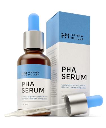* PHA Serum with 2 PHAs & 1 AHA for Double Exfoliation - PHA Exfoliant helps to reduce fine lines and wrinkles  brightens and hydrates skin - gentle for all skin types  1 fl oz