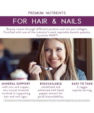 Body Kitchen Keratin Enrich Hair Nutrition Supplement - 60 Veggie Caps - 500mg Keratin, Biotin, and Resveratrol - Promotes Thicker Hair, Stronger Nails, and Hair Growth - Buy Online on GoSupps.com