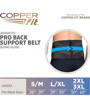 Copper Fit Advanced Back Pro Belt Compression Brace - Large/X-Large (Waist Size 39-50) - Buy Online on GoSupps.com