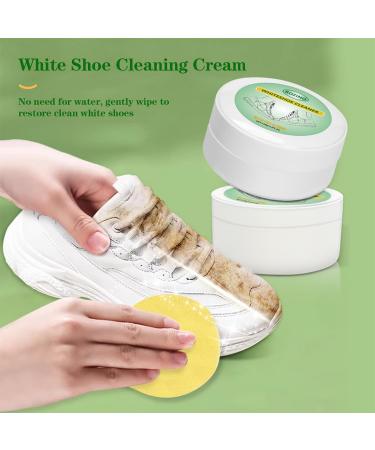 Kinwodon White Shoe Cleaning Cream White Trainer Cleaner with Sponge All Purpose Shoe Whitener for Trainers Sneaker Stain Removal Cream Paste for Shoes Clothes Sofa Cleaning - Buy Online on GoSupps.com