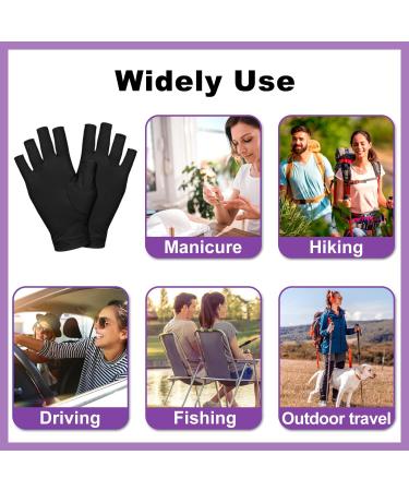 INIFILA UV Light Gloves for Gel Nails - Professional UPF 50+ UV Protection Gloves in Black - Buy Online on GoSupps.com