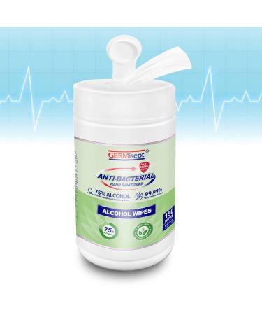 Germisept 75% Alcohol Hand Sanitizing Wipes with Aloe - 600 Wipes (4 Canisters) | 150 Count Pack - Easy Dispensing, Enriched with Aloe - Buy Online on GoSupps.com