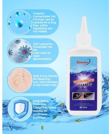 Deuvuo Mould Remover Gel UK 280g 2 Pack Mold And Mildew Remover Gel With Brush For Washing Machine Toilet Painted Walls Ceiling Tile Windows Glass Grout - Buy Online on GoSupps.com
