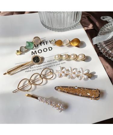 8PCS Handmade Pearl Hair Clips - Fashionable Barrettes for Women & Girls - Party Wedding Decorations - Buy Online on GoSupps.com