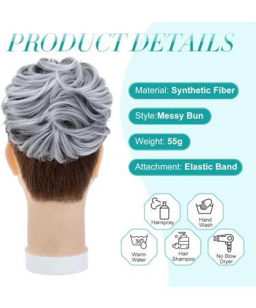 S-Noilite Dark Grey Hair Scrunchies for Women - Thick Messy Bun Chignons Ponytail Extensions - Buy Online on GoSupps.com