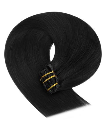 Youngsee Real Hair Clip In Extensions - 35cm Black 120g Remy Human Hair 7PCS - Buy Online on GoSupps.com