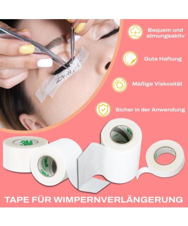 Shop P-Beauty 3x Elastic Tape - White | Hypoallergenic Latex-Free Eyelash Extension & Medical Tape (1.25cm x 9.14m) - 3 Pieces Pack - Buy Online on GoSupps.com