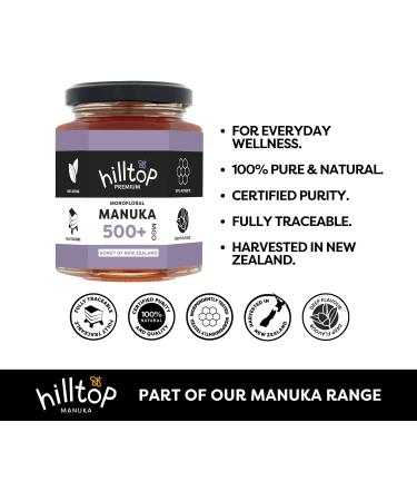Hilltop Honey Manuka MGO 500+ 225g - Monofloral from New Zealand - Buy Online on GoSupps.com