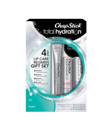 ChapStick Total Hydration Lip Kit Gift Set, Lip Moisturizer, Lip Scrub and Lip Balm Set - 4 Count Lip Kit Gift Set Hydration New