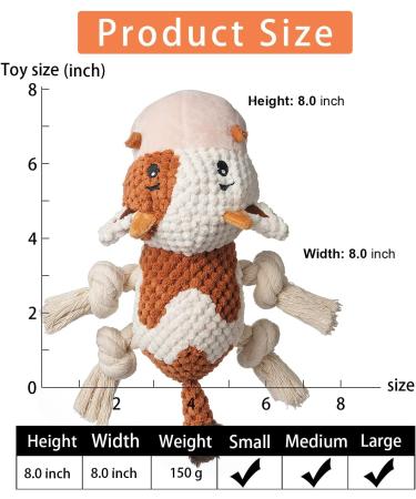 Sedioso Dog Toys | Plush Squeaky Toys for Large Dogs | Crackling Paper & Soft Stuffed Cow for All Sizes - Buy Online on GoSupps.com