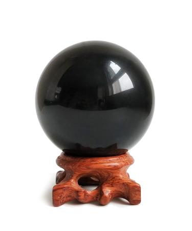 Mina Heal Black Obsidian crystal balls for fengshui meditation crystal healing prophecy home decoration black magical crystal ball 80 mm