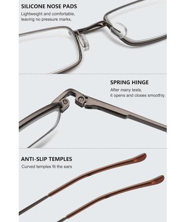 Magimodac Anti Blue Light Prescription Reading Glasses for Men & Women - Stylish Metal Narrow Design 3.0 Diopters Includes Pencils - Buy Online on GoSupps.com