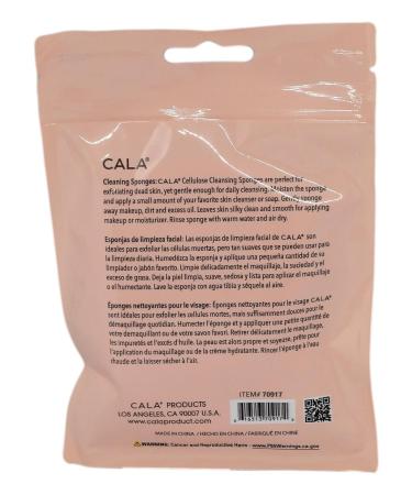 CALA Cellulose Cleansing Sponge - All-Natural Cleaning Sponges (2 Pack) for Gentle Skin Care - Eco-Friendly & Biodegradable - Buy Online on GoSupps.com