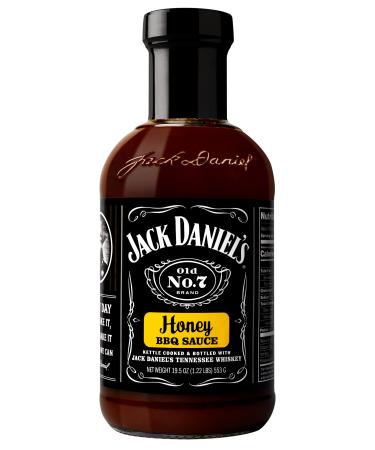 Jack Daniel Honey BBQ Sauce Gluten Free No Preservatives 553g Barbecue Sauce Bottle Honey 1 x 553g
