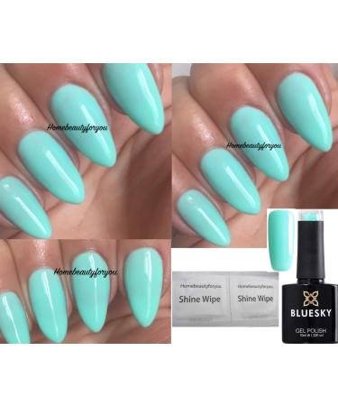 Bluesky GEL NAIL POLISH Turquoise Light Mint Color Pastel Sky Spring Summer UV LED Soak Off 10ml