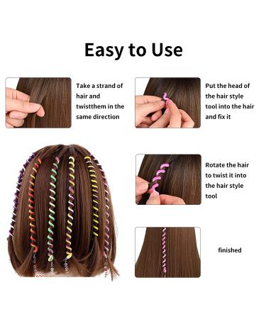 Manuqia Colorful Braided Rubber Hair Twister Clips - 12 PCS | Hair Styling Accessories for Girls & Women | Elastic Hair Rope | Cute Hairband for Kids - Buy Online on GoSupps.com