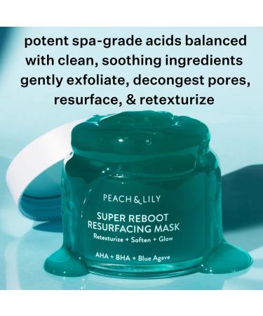 Peach & Lily Super Reboot Resurfacing Mask | 10% AHA 0.5% BHA with Blue Agave and Aloe | Pro-Grade Wash-Off Mask for Clogged Pores, Uneven Skin, Bumps, and Fine Lines | Gentle Acid Treatment for All Skin Types - Buy Online on GoSupps.com
