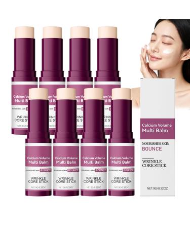 WRANBAO Cemenrete Calcium Multi Balm Calcium Multi Balm Calcium Volume Multis Balms Wrinkle Core Stick Collagen Moisturing Stick Firming Skin AntiAging For eyes Face and Neck 4 8 pieces