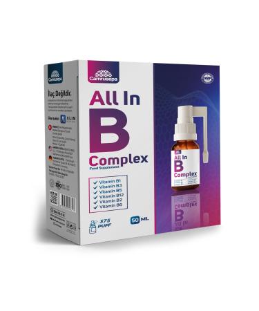 Camrusepa B Vitamin Complex Spray High Absorption Liquid Supplement (B1 B2 B3 B5 B6 B12) Natural Energy Nerve & Metabolism Support Fast-Acting Oral Spray Convenient Daily 1.69 fl oz