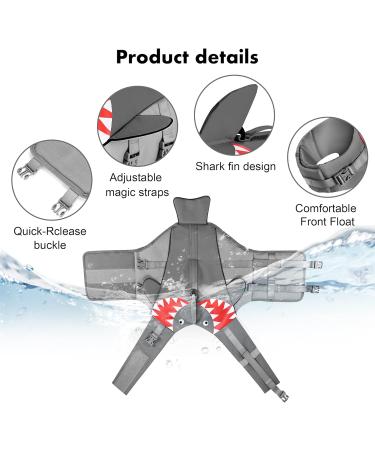 Easilywinlife XL Dog Vest - Adjustable Ripstop Life Jacket with High Buoyancy Rescue Handle & Reflective Strip for Dogs (79 99 cm Gray) - International Shipping Available - Buy Online on GoSupps.com